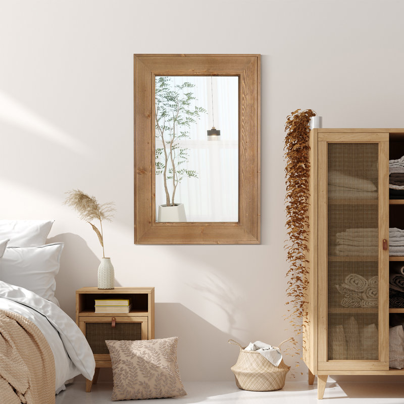 Rectangle wood mirror discount